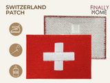 Schweiz Flagge Patch, Bügelfolie, Finally Home Logo, Icons für Bügeln, Nähen, Kleben