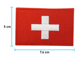 Schweiz Flagge Klett Patch mit der Maße: 5 x 7,6 cm