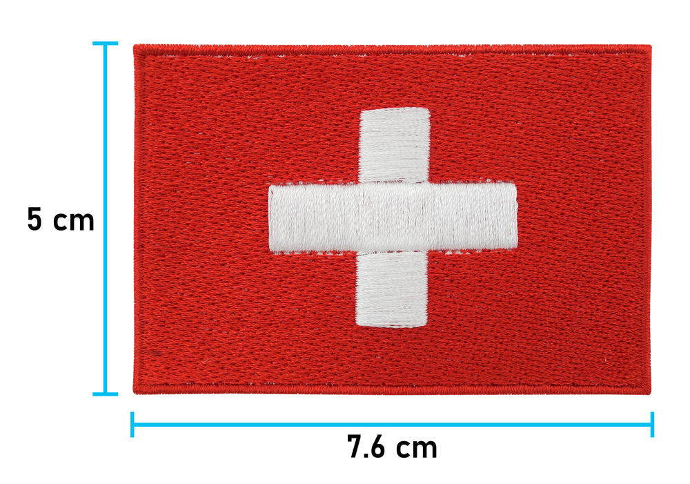 chweiz Flagge Patch, Maße: 5 x 7,6 cm