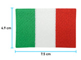 Italien Flagge Patch mit der Maße: 4,9 x 7,5 cm