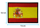Spanien Flagge Patch mit der Maße: 5,2 x 7,6 cm