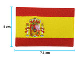 Spanien Flagge Patch mit der Maße: 5 x 7,4 cm