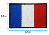 Frankreich Flagge Klettpatch mit der Maße: 5,2 x 7,9 cm