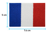 Frankreich Flagge Patch mit der Maße: 5 x 7,6 cm