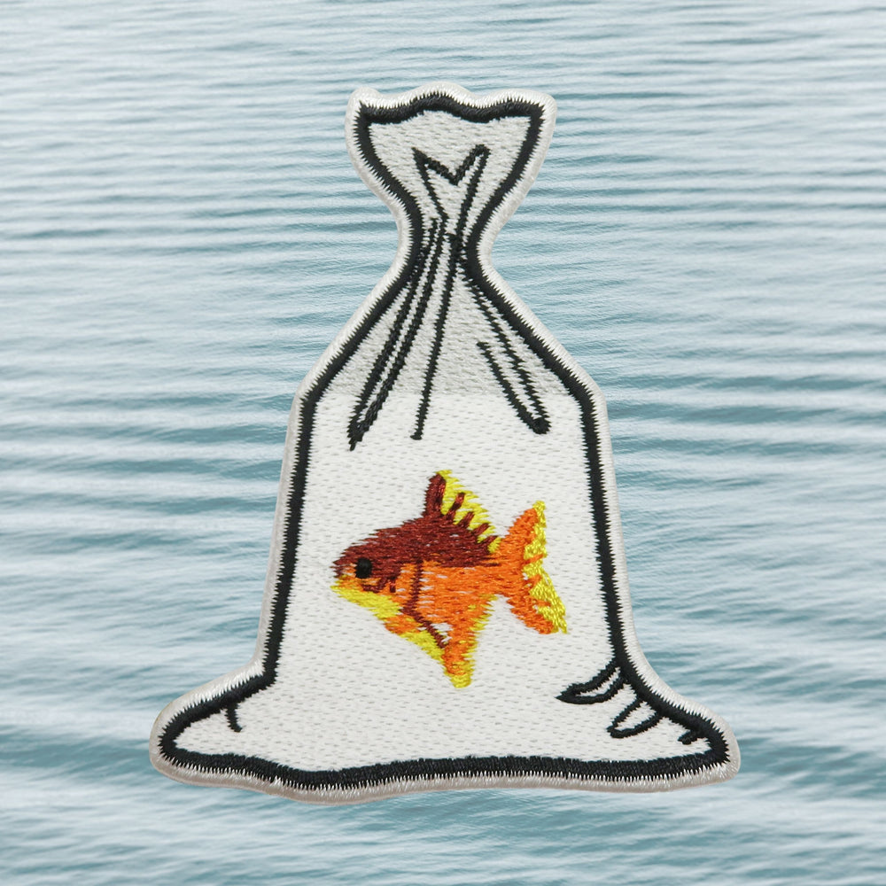 Fische-Dorsch-Koi-Nemo-Dori-Tüte-Welle-Aquarium-Flicken-Bügelflicken-Bügelbild-Bügelpatch