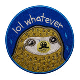Flicken-Bügelflicken-Aufbügler-Bügelbild-Bügelpatch-Sloth-Costa-Rica-Reisen-Dschungel-Blau-Rund-Faul