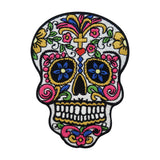Bunt-Kopf-Schädel-Skelett-Knochen-Skull-Mexiko-Kreuz-Blume-Ranken-Gebiss-Flicken-Bügelflicken-Aufbügler-Bügelbild-Bügelpatch