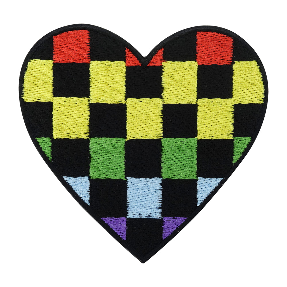 Flicken-Bügelflicken-Aufbügler-Bügelbild-Bügelpatch-Jeansjacke-Gay-Bi-Pride-Lesbian-Flag-Flagge-Homo-CSD-Rainbow-Herzen-Heart