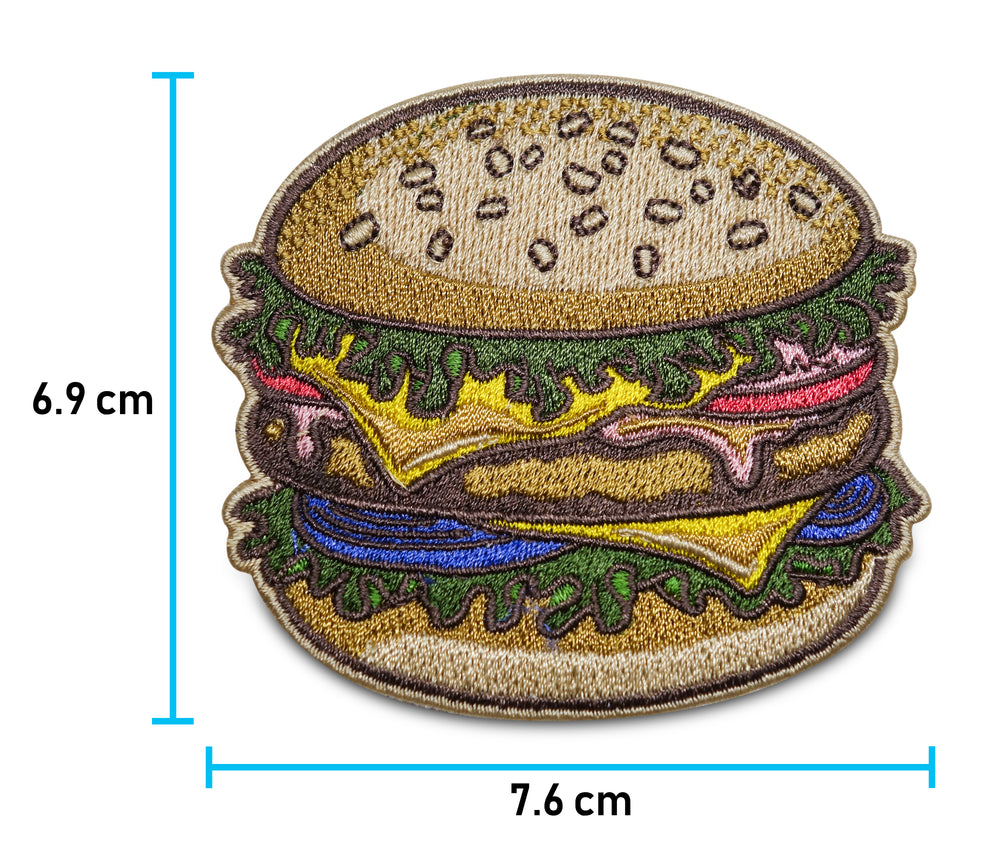 Flicken-Bügelflicken-Aufbügler-Bügelbild-Bügelpatch-Jeansjacke-Mc-Donalds-Burger-King-Fast-Food-Essen-Pommes