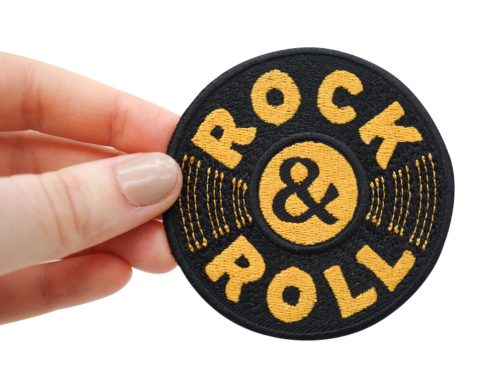 Flicken-Bügelflicken-Aufbügler-Bügelbild-Bügelpatch-Jeansjacke-Heavy-Metal-Rocker-Acdc-Merch-Hard-Rock-Metal-Hand