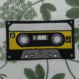 Flicken-Bügelflicken-Aufbügler-Bügelbild-Bügelpatch-Jeansjacke-Retro-Vintage-Old-School-Schallplatte-Album-80s-Band