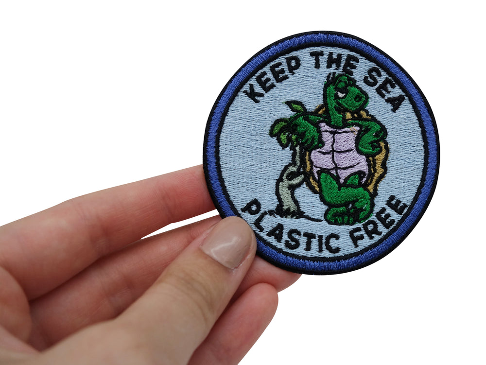 Flicken-Bügelflicken-Aufbügler-Bügelbild-Bügelpatch-Jeansjacke-Erde-Umweltschutz-Öko-Naturschutz-Klimaschutz-Wasser