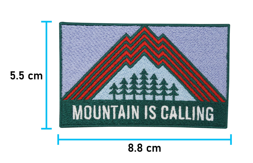 Camping-Berge-Bäume-Flicken-Bügelflicken-Aufbügler-Bügelpatches-Retro-Grün-Rot-Blau