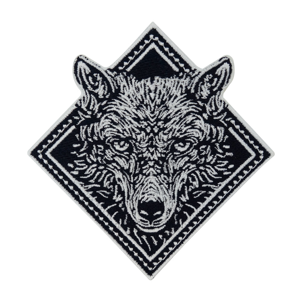 Wolf-Kopf-Wolfskopf-Aufbügler-Backpatch-Kutte-Biker-Odin-lone-wolf-Motorrad-Aufbügler