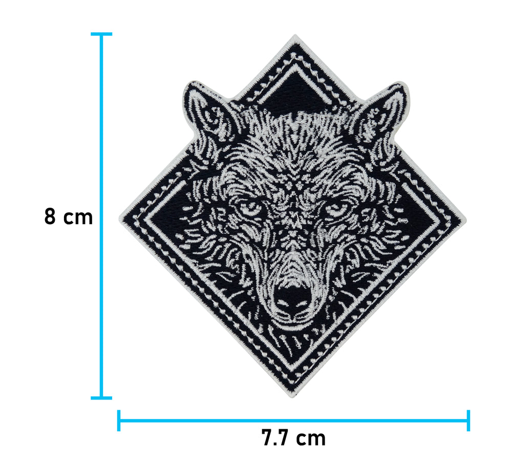 Wolf-Kopf-Wolfskopf-Aufbügler-Backpatch-Kutte-Biker-Odin-lone-wolf-Motorrad-Aufbügler