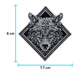 Wolf-Kopf-Wolfskopf-Aufbügler-Backpatch-Kutte-Biker-Odin-lone-wolf-Motorrad-Aufbügler