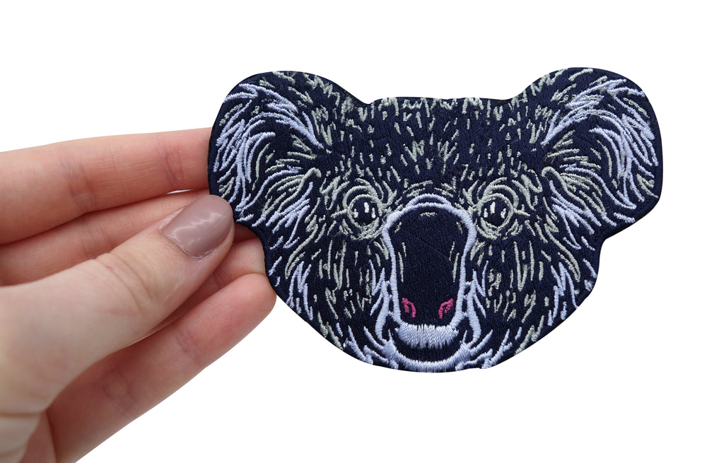 Koala-Bär-Backpatch-Rückenpatch-Tier-Groß-Kopf-Bügelbild-Aufbügler-Aufnäher-Bügelflicken