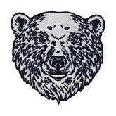 Großer Eisbär Kopf Patch zum Aufbügeln Schnee Eis Bär Aufnäher Bügelbild