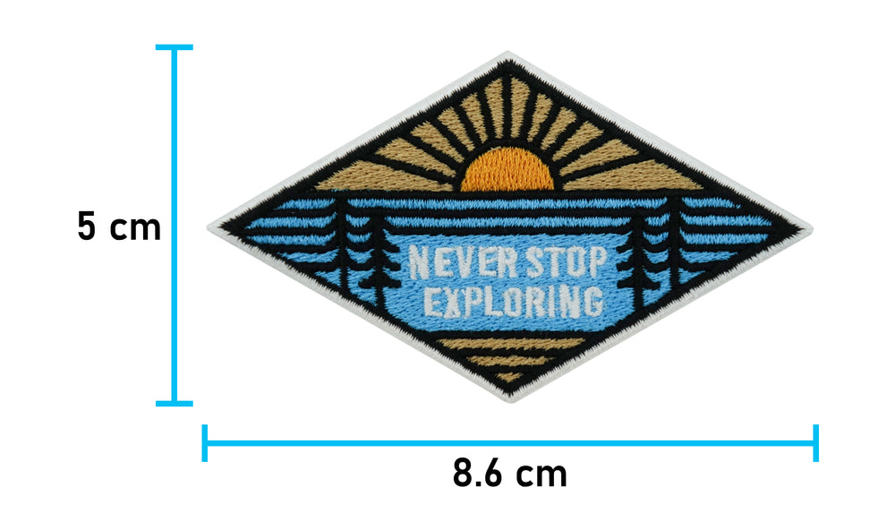 Sun-Berg-Baum-Wanderer-Outdoor-Flicken-Bügelflicken-Aufbügler-Bügelbild-Aufnäher-Retro-Vintage-Rucksack