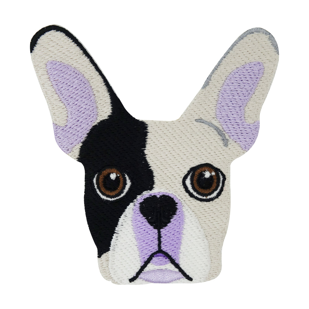 Französische-Bulldogge-Hundeaufnäher-Hundemotiv-Flicken-Aufbügler-Bügelbild-Bully-Mops-Kinder-Patch