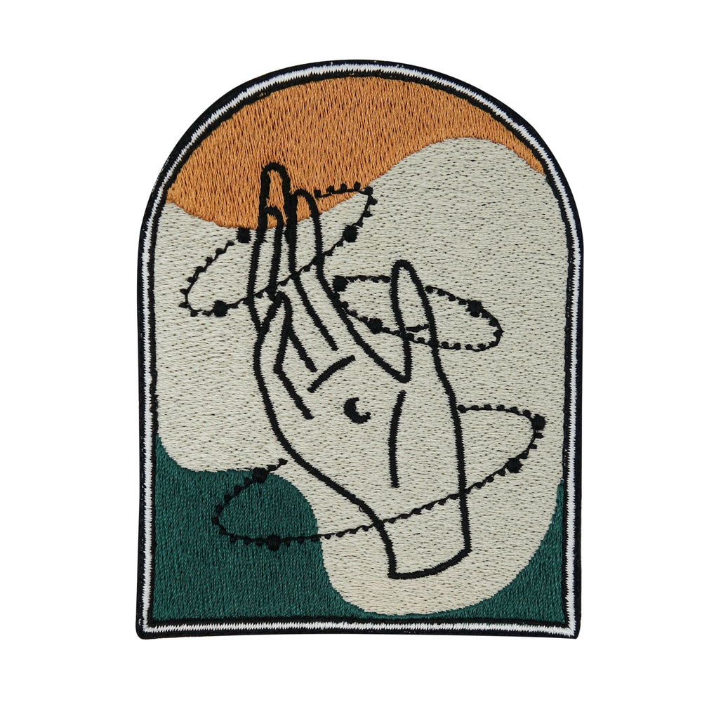 Hand-Hände-Soul-of-the-Moon-Mond-Sterne-Aufbügler-Flicken-Bügelflicken