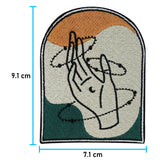 Hand-Hände-Soul-of-the-Moon-Mond-Sterne-Aufbügler-Flicken-Bügelflicken-Bügelbild