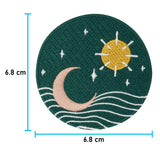Sonne-Mond-Sterne-Welle-Aufnäher-Patches-Aufbügler-Bügelbild