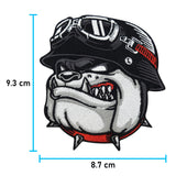 Biker Bulldogge Patch für Lederweste | Motorrad Kutte Aufnäher, Hunde Rückenpatches Motorradjacke