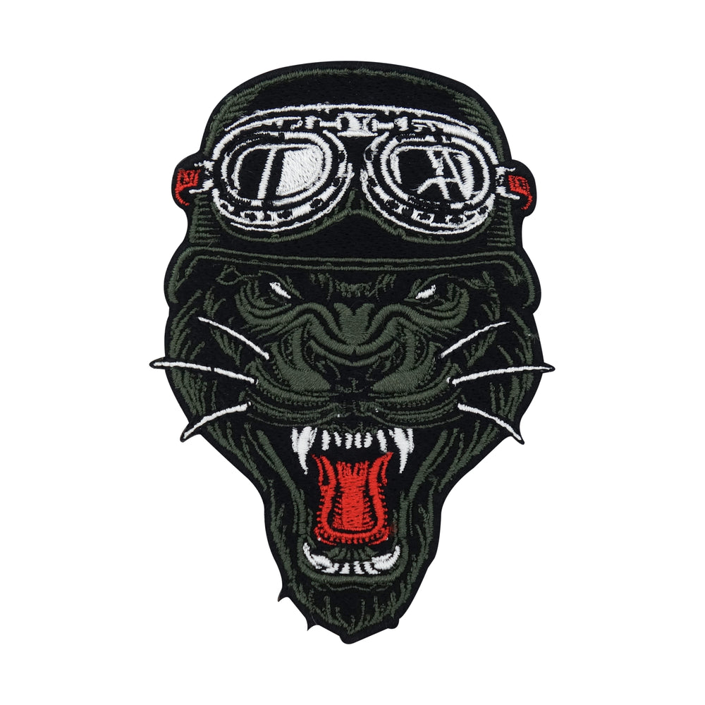 schwarzer-Panther-Helm-Motorrad-Biker-Aufbügler-Aufnäher