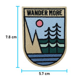 Wanderer-Camping-Sonne-Baum-Berge-Patch-Aufbügelflicken-zum Aufbügeln-Aufbügler-Maße-7,8x5,7