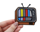 Retro-Vintage-Fernsehr-Patch-zum-Aufbügeln-Aufbügler-Gamer-Serien-Flicken-Hand