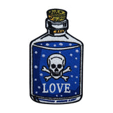 Love-Liebe-Flasche-Totenkopf-Gift-Kunst-Patch-zum-Aufbügeln