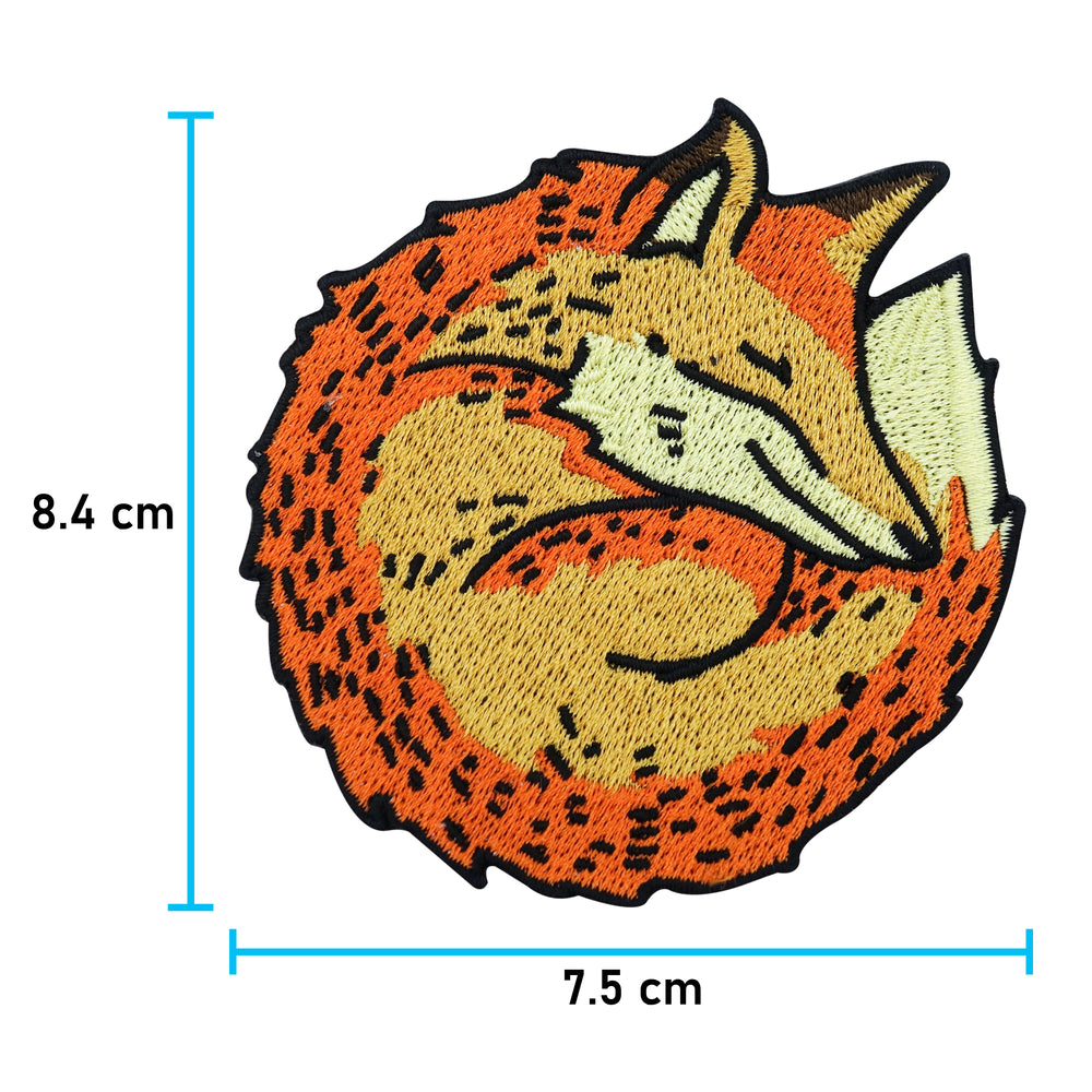 Fuchs-Süß-Fox-Füchse-Wald-Tiere-Patch-Bügelbild-Bügelpatch-Bügelsticker-Applikation-Maße-8,4x7,5