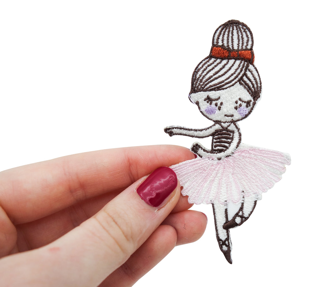 Ballerina-Mädchen-Kinder-Tanzen-Patches-zum-Aufbügeln-Aufnäher-Bügelpatches-Hand