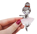 Ballerina-Mädchen-Kinder-Tanzen-Patches-zum-Aufbügeln-Aufnäher-Bügelpatches-Hand