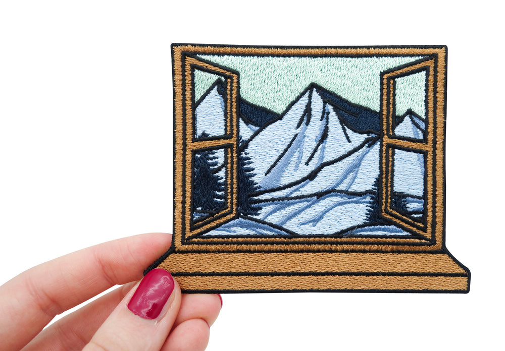 Berge-Bäume-Patch-zum-Aufbügeln-Bügelpatch-Bügelbild-Hand