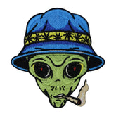 Kiffer-Alien-Ufo-Hut-Marihuana-Patch-Aufnäher