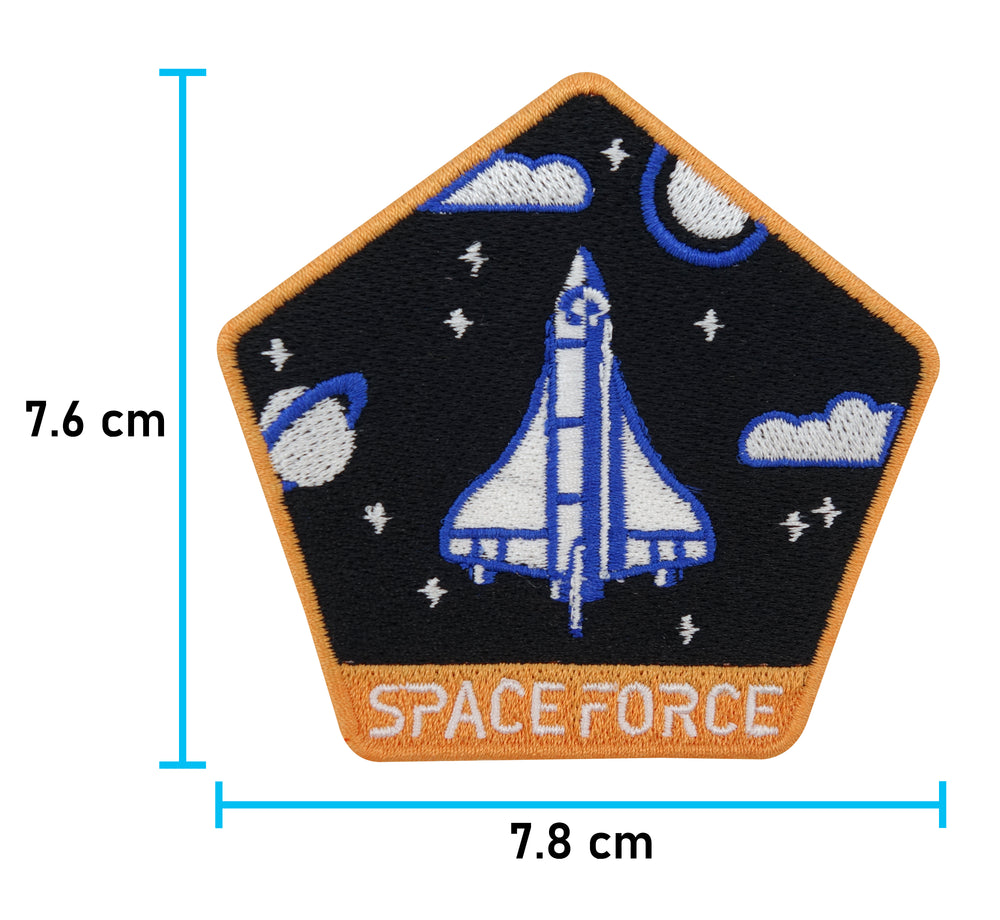 Rakete-Mond-Planeten-Weltall-Patch-Aufbügler