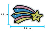 Stern-Sternschnuppe-Aufbügler-Patch-Kawaii-Maße