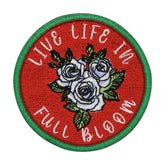 Full Bloom Weißer Rosen Patch zum Aufbügeln Rose Blumen Flower Aufbügler