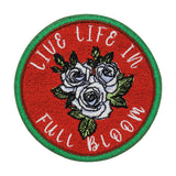 Full Bloom Weißer Rosen Patch zum Aufbügeln Rose Blumen Flower Aufbügler
