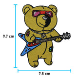 Rock Teddy an der Gitarre Patch zum Aufbügeln Musik Bügelbild Rock & Roll