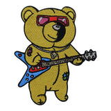 Rock Teddy an der Gitarre Patch zum Aufbügeln Musik Bügelbild Rock & Roll