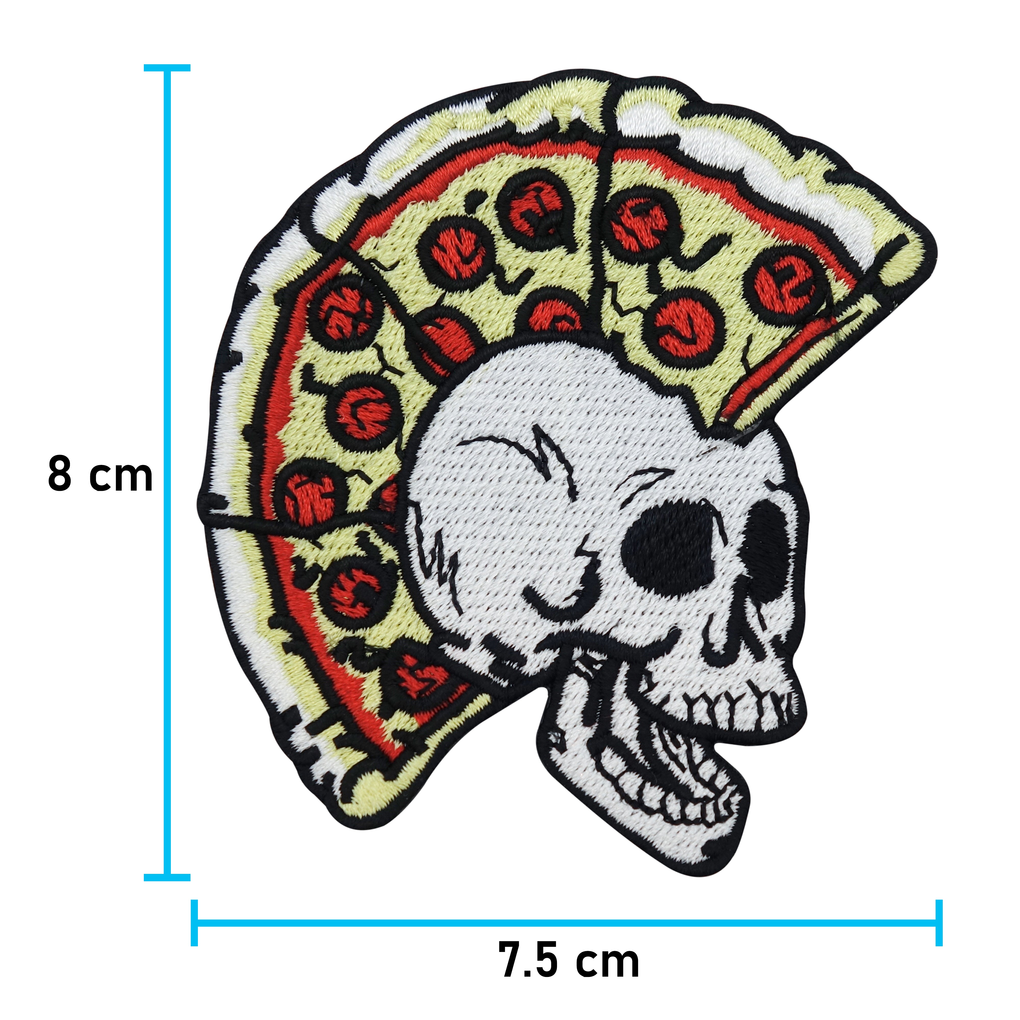 Totenkopf mit Pizza Haaren Bügelbild Patch zum Aufbügeln | Patches, Aufbügelmotive Finally Home