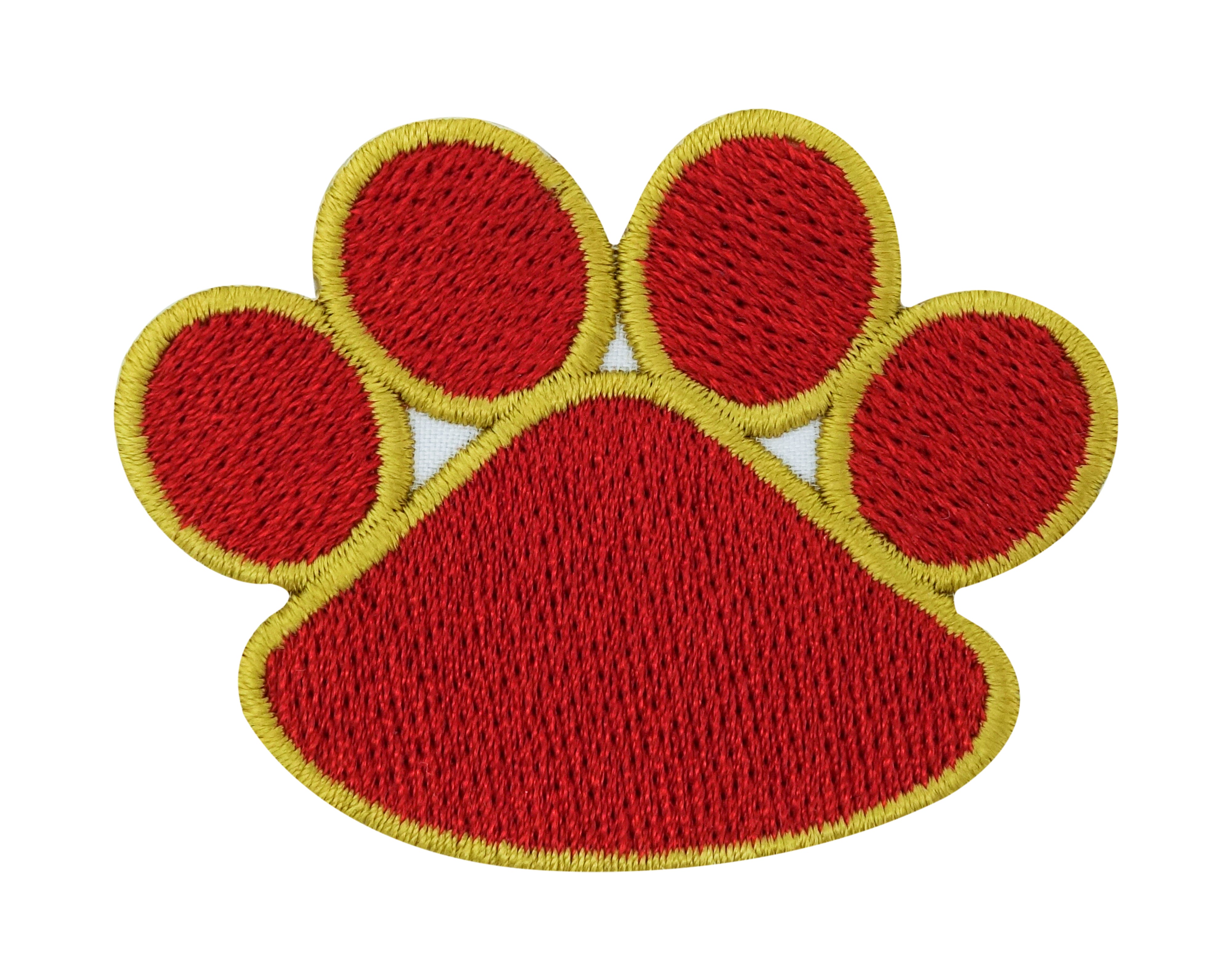 Zwei rote Hundepfoten Patches zum Aufbügeln | Zwei Hunde Pfoten Patch, Bügelflicken, Flicken, Aufnäher