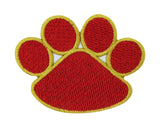 Zwei rote Hundepfoten Patches zum Aufbügeln | Zwei Hunde Pfoten Patch, Bügelflicken, Flicken, Aufnäher