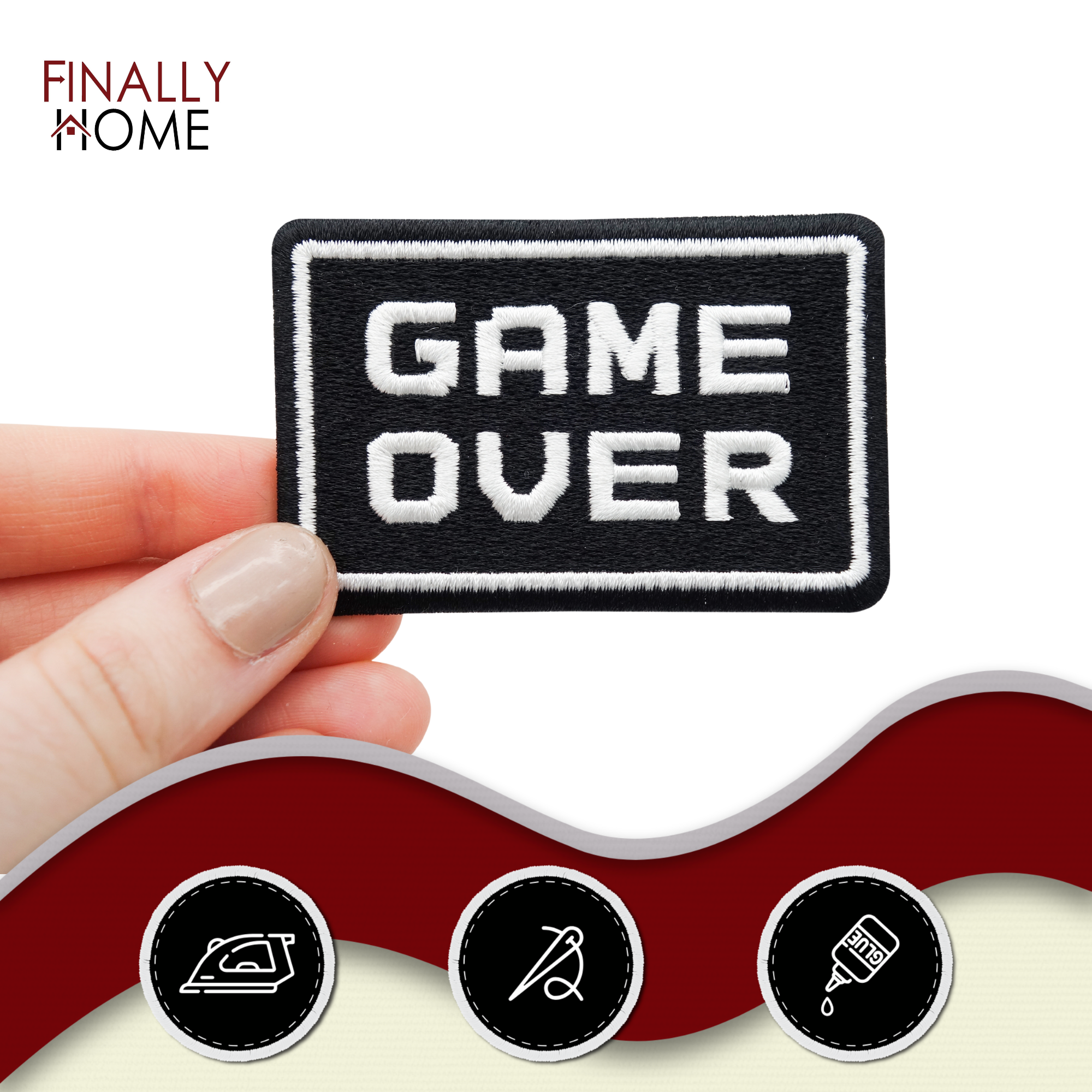 Game over Bügelbild Patches zum Aufbügeln | Patch, Aufbügelmotive, Finally Home