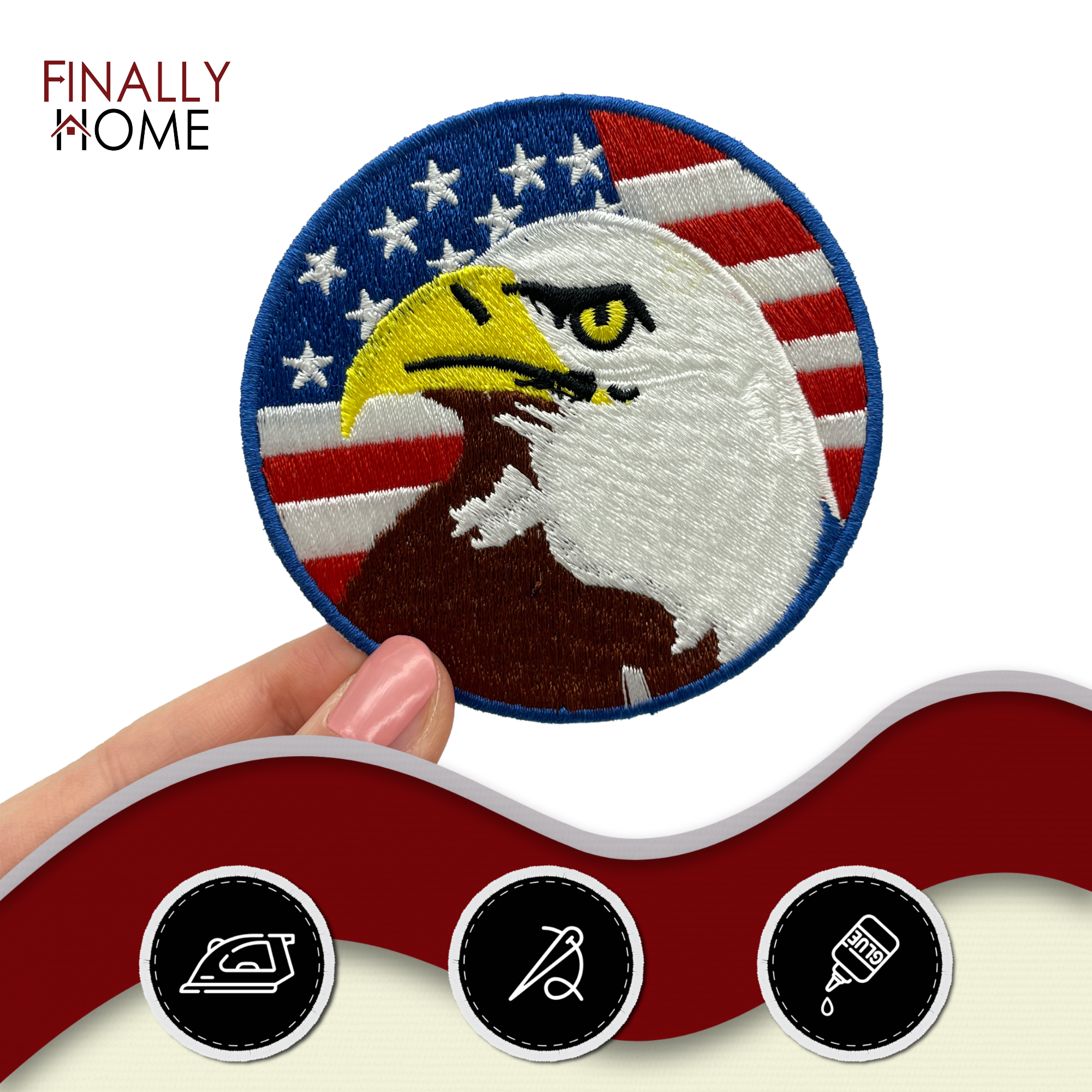 Usa Flagge mit Adler Bügelbild Patch zum Aufbügeln | Amerika Patches, Aufbügelmotive, Finally Home