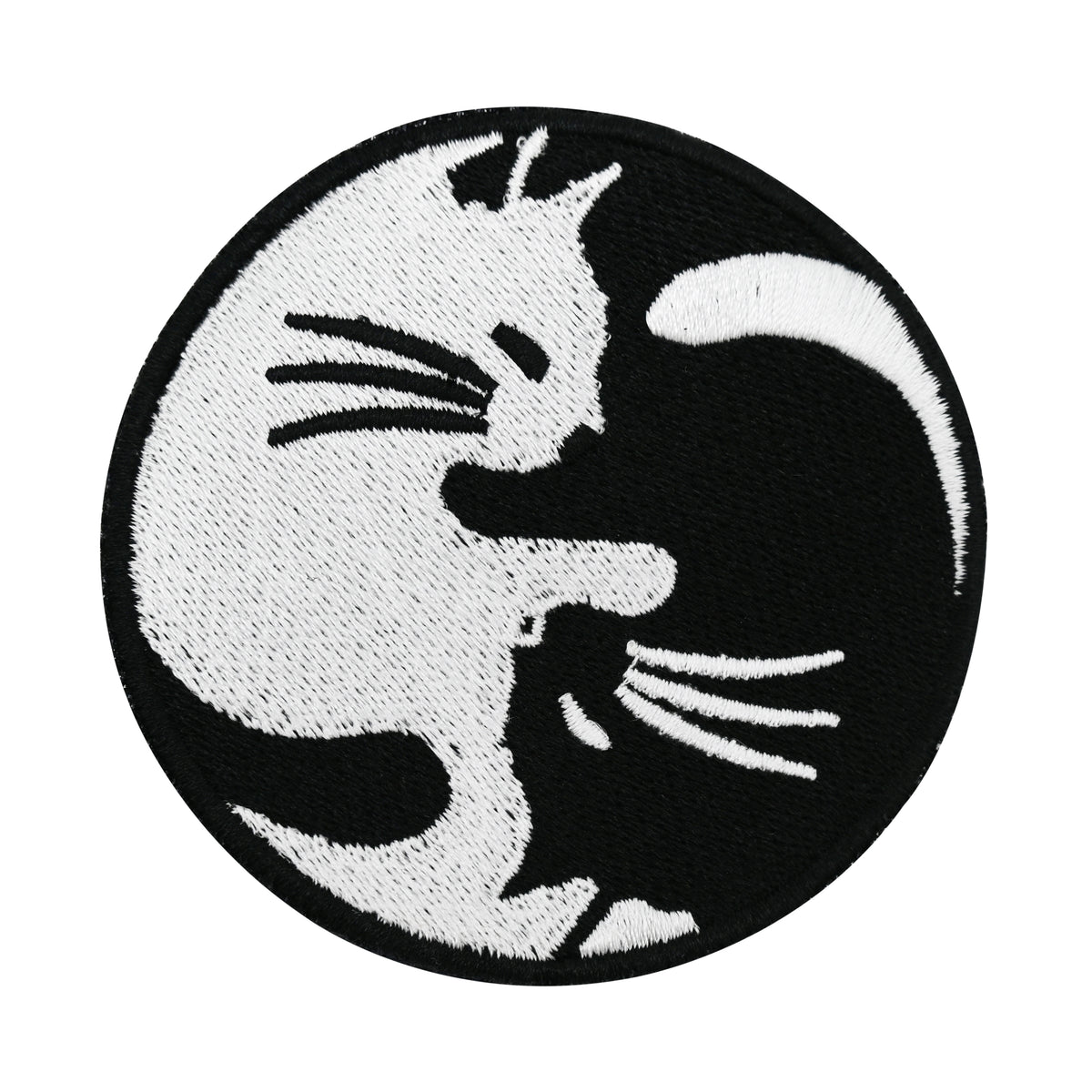 Klett Patch - Yin & Yang Katze | Runde Klett Patches, Vintage Aufnäher, Hippie Klettpatches, Buddah Badge, Klettpatch, Finally Home