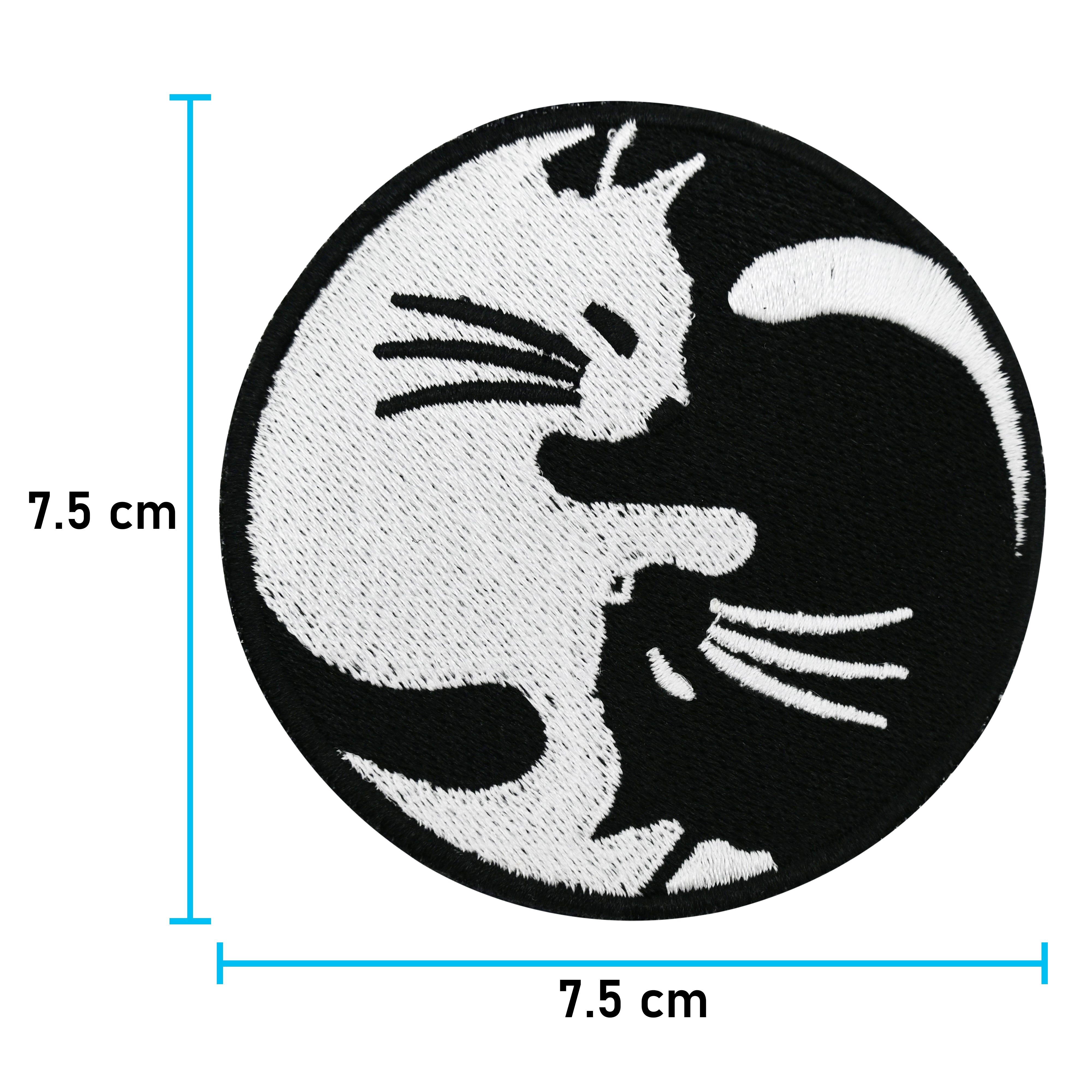 Klett Patch - Yin & Yang Katze | Runde Klett Patches, Vintage Aufnäher, Hippie Klettpatches, Buddah Badge, Klettpatch, Finally Home